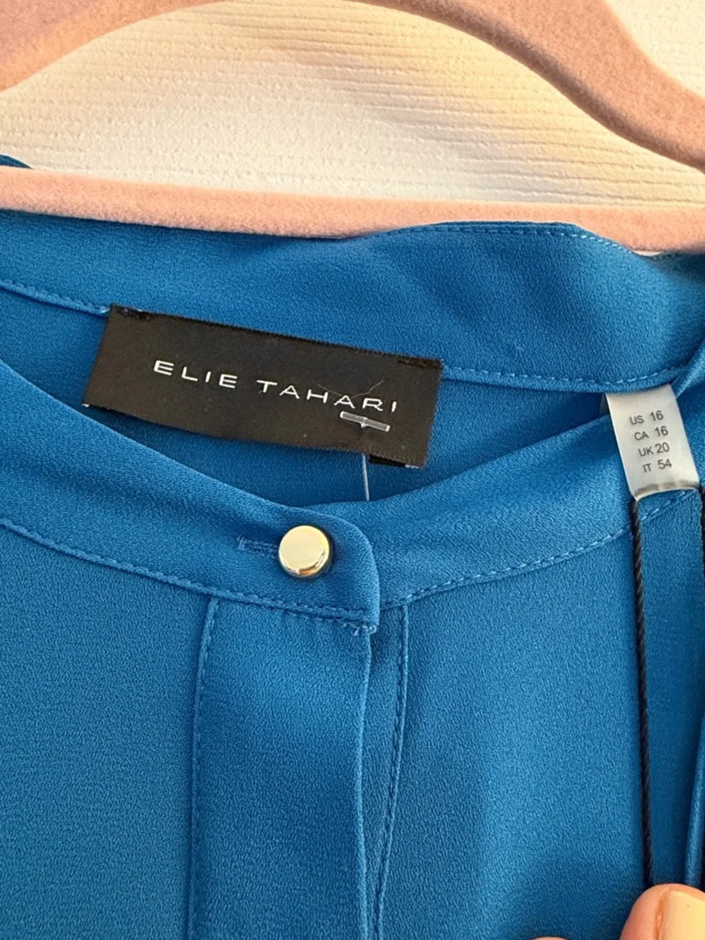 NWT Elie Tahari The Alania Pleated Midi-Dress Blue Stone Color, Size 16 - Picture 9 of 11